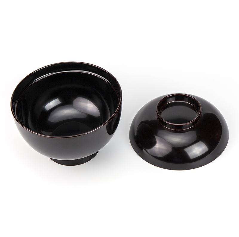 お椀吸物椀-越前塗 溜内黒 京型 吸物椀［5客］ | 越前漆器粂治郎