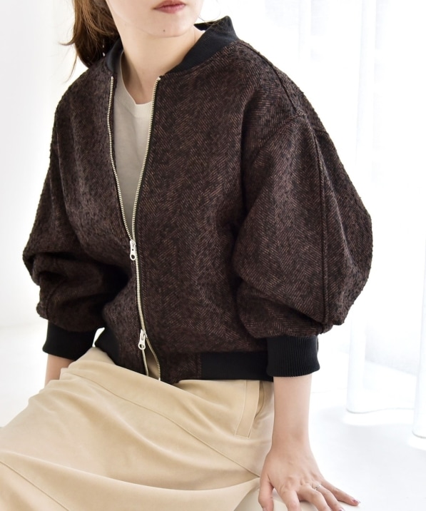 quaranciel: ツイード ダブル ジップ ブルゾン｜ SHIPS 公式サイト