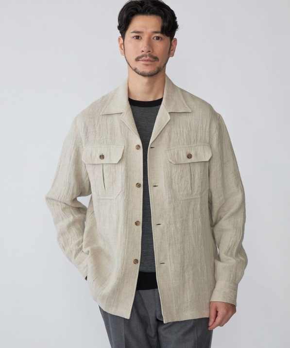 SHIPS: リネン ウール オーバーシャツ｜ SHIPS 公式サイト