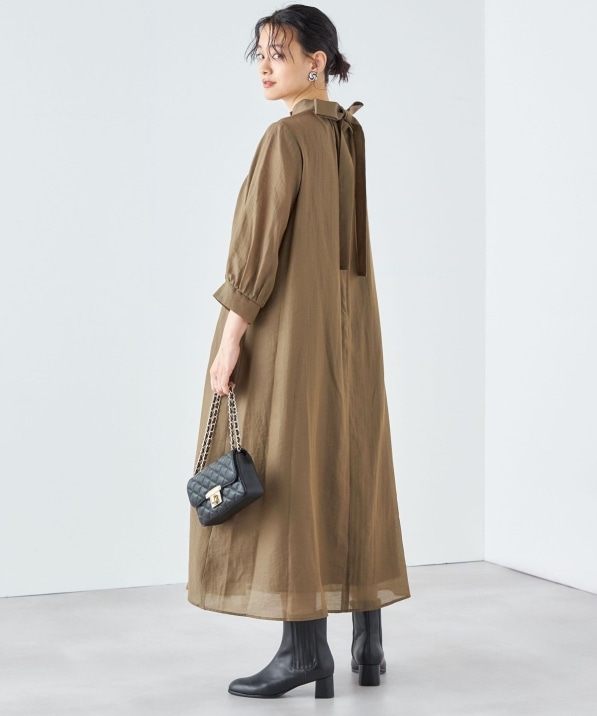 SHIPS別注】kaene:2WAY ボウタイ ロング ワンピース（セレモニー対応可