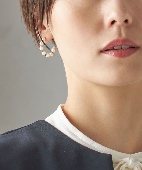 ミニ 淡水パール フープ ピアス｜ SHIPS 公式サイト