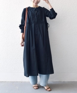 SHIPS any:〈洗濯機可能〉ペール チェック ヨーク フリル ワンピース