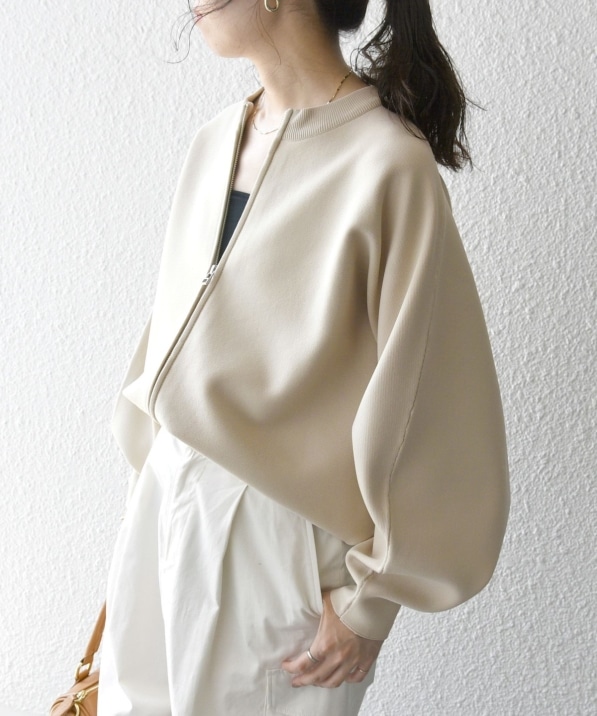 WEB限定】SHIPS any:〈手洗い可能〉ドルマン ジップ ブルゾン