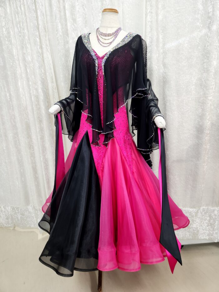 試着・レンタル・購入】社交ダンスドレス ローズピンク Mサイズ