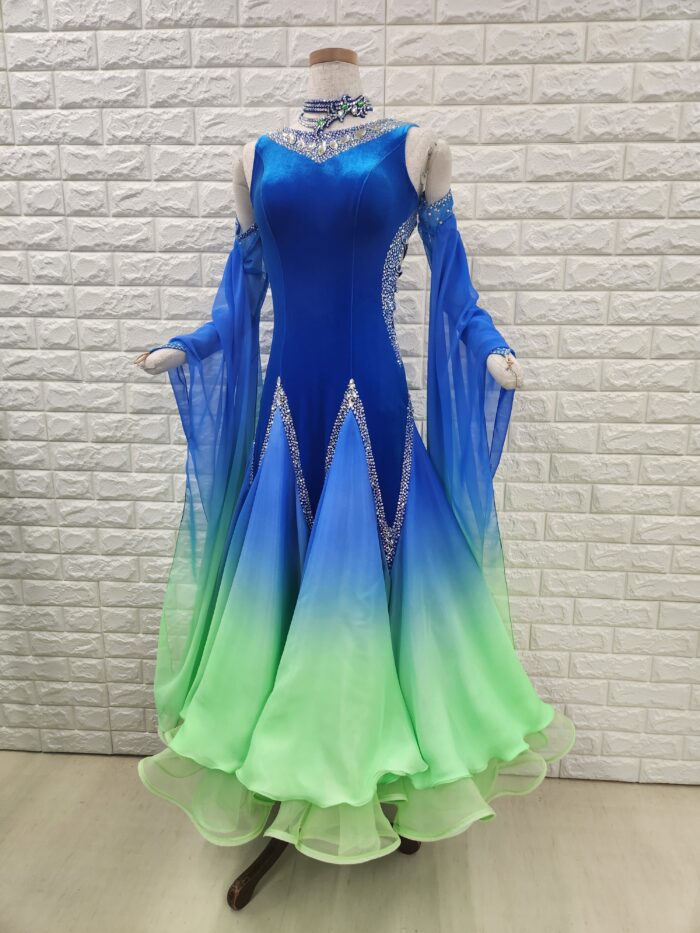 試着・レンタル・購入】社交ダンスドレス Mサイズ ロイヤルブルー