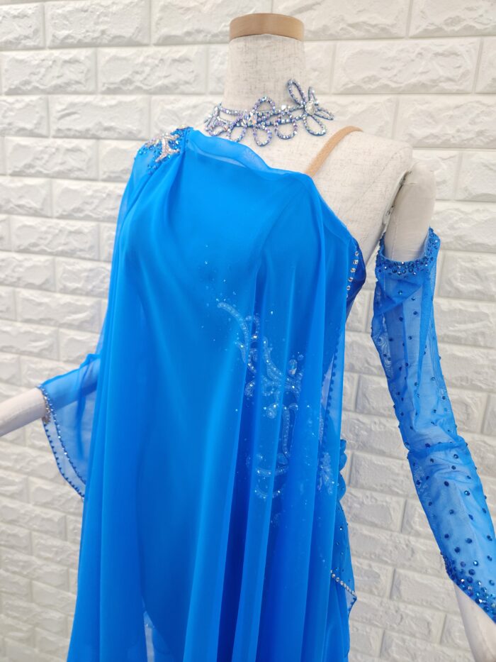 試着・レンタル・購入】社交ダンスドレス Mサイズ ロイヤルブルー