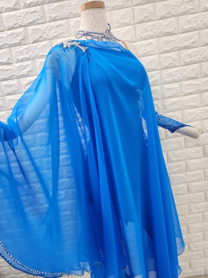 試着・レンタル・購入】社交ダンスドレス Mサイズ ロイヤルブルー