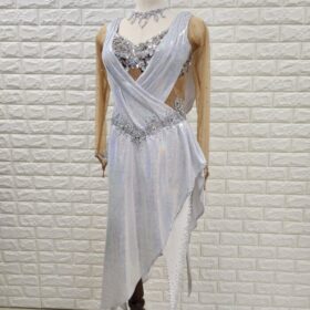 試着・レンタル・購入】社交ダンスドレス シルバー Lサイズ ラテン