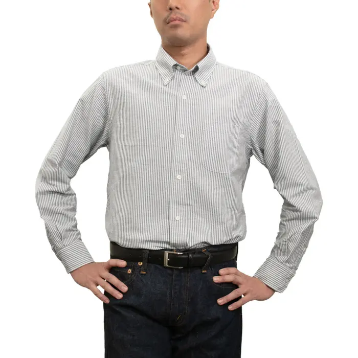 シャツ カジュアルシャツ オックスフォードシャツ ボタンダウン グレー