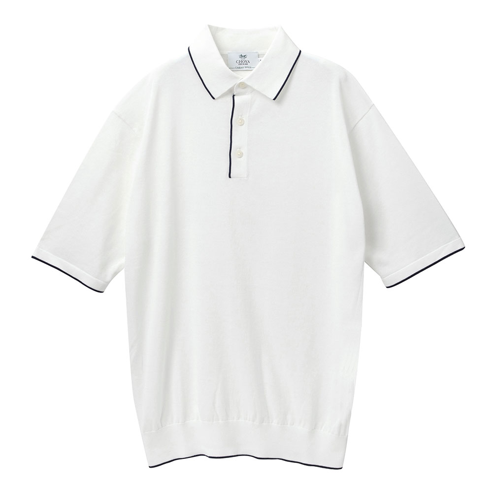 ニットシャツ CHOYA URBAN STYLE ニット 鹿の子ニット 半袖 ポロシャツ