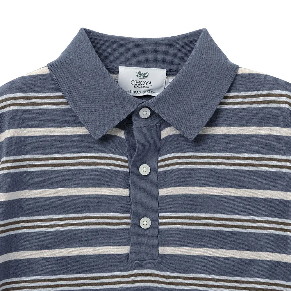 ニットシャツ CHOYA URBAN STYLE ニット 鹿の子ニット 半袖 ポロシャツ