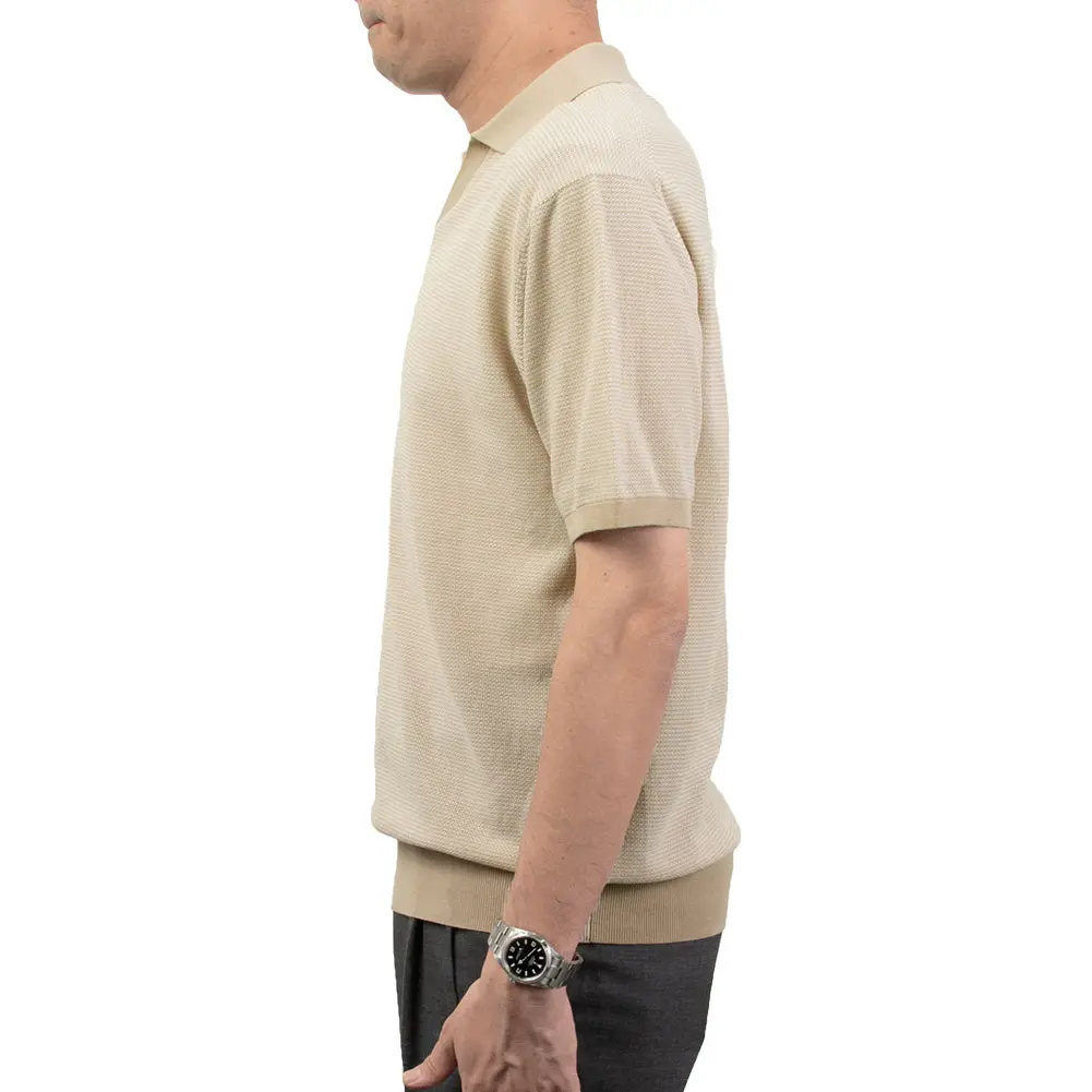 CHOYA URBAN STYLE サマーニット ニットポロシャツ 半袖 夏 ベージュ