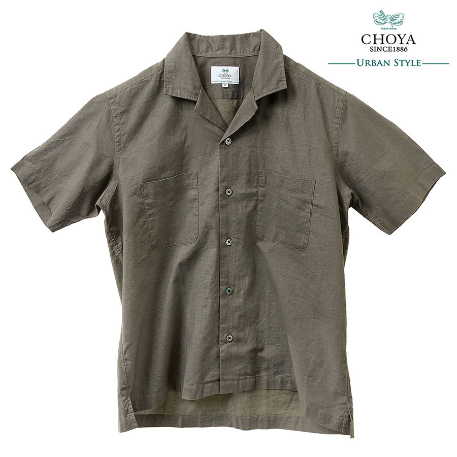 CHOYA URBAN STYLE カジュアルシャツ 半袖 開衿シャツ 開襟 オープン