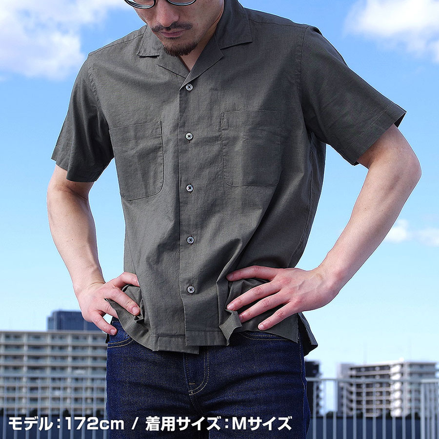 CHOYA URBAN STYLE カジュアルシャツ 半袖 開衿シャツ 開襟 オープン