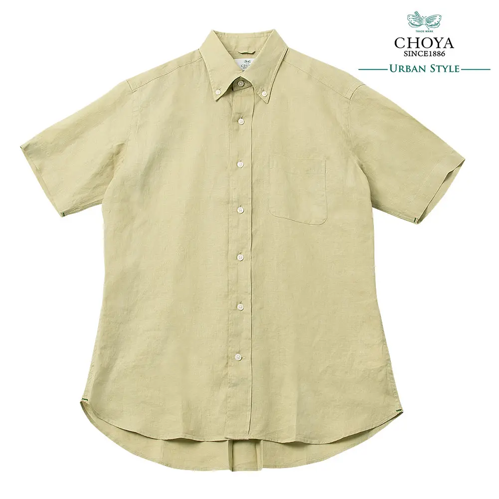 CHOYA URBAN STYLE カーキ カジュアル リネン 麻100% 半袖 リネン