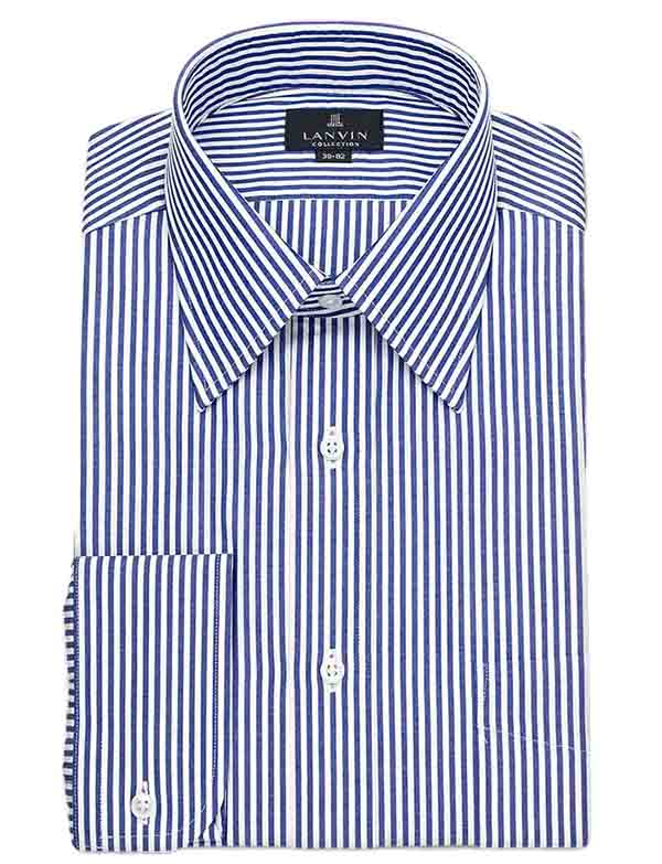 ワイシャツ ストライプ ネイビー LANVIN| CHOYA SHIRT（チョーヤシャツ