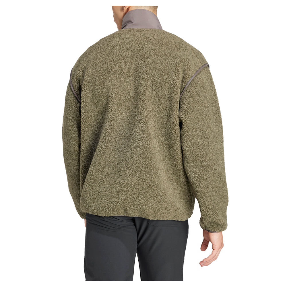 Shop Green Mens Terrex Xploric High Pile Fleece Full Zip Jacket