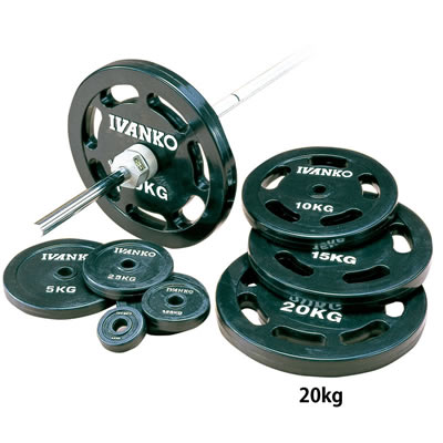 ① IVANKO イヴァンコ ラバー プレート15kg x 1枚 穴径50mm ① IVANKO