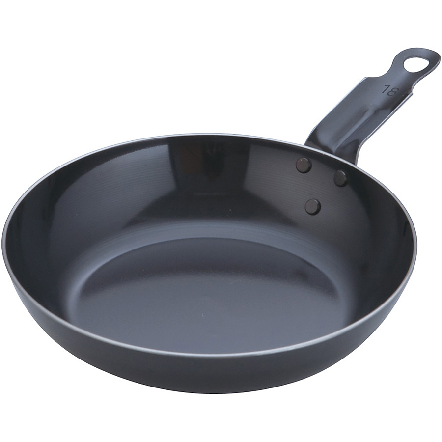 遠藤商事 SA 鉄黒皮 厚板フライパン オーブン用 18cm - 調理器具のSHOKUBI