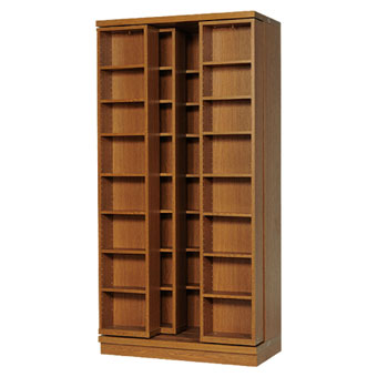 ブックマンの後継品。雅・3重スライド書棚・高さ178cm【書斎家具屋】