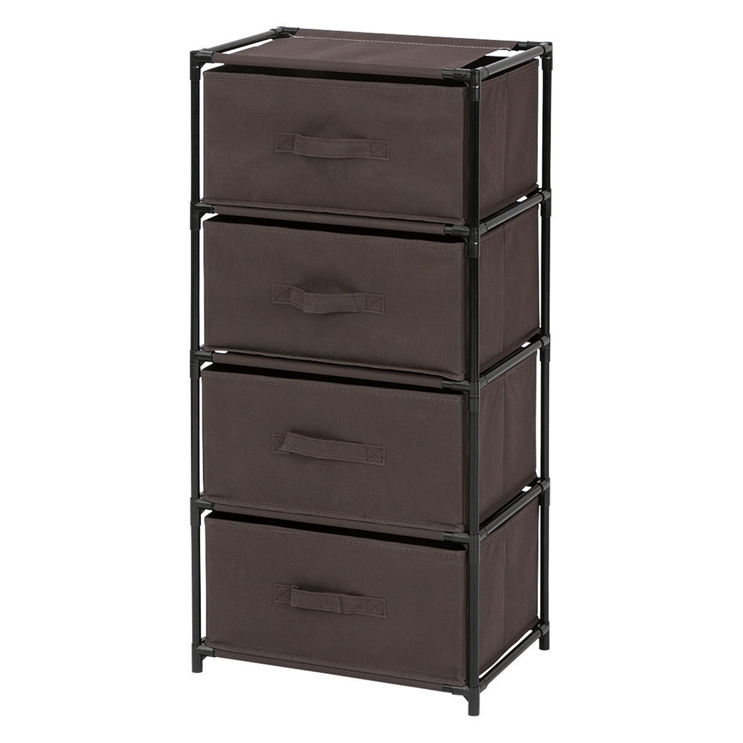 ランドリーチェスト4段 ブラウン: 日用品