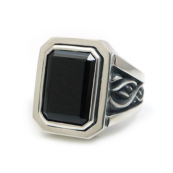 D.four -XXXX fourth-】オニキス／スモーキークォーツ×シルバーリング