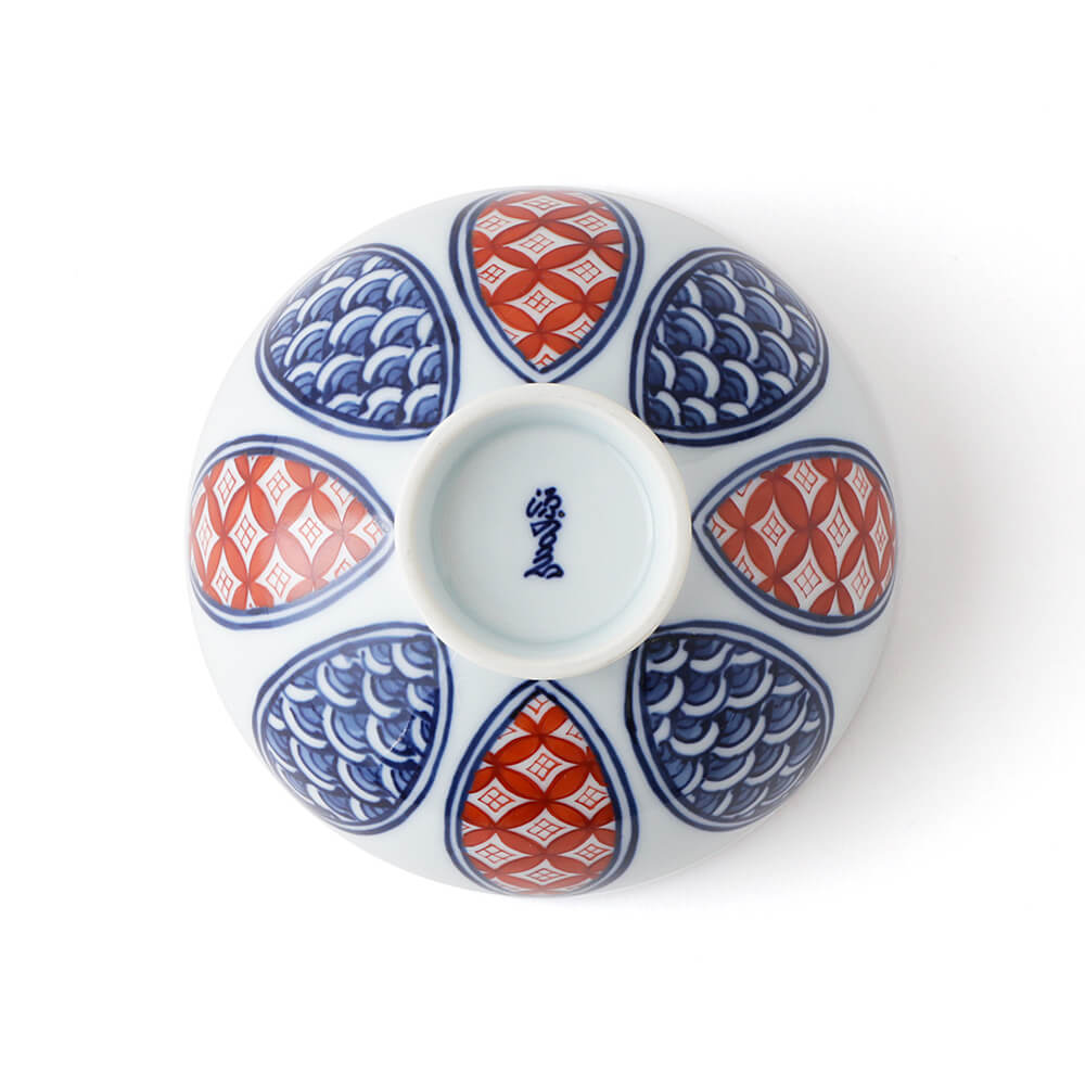 染錦波七宝文 飯碗 ｜ 有田焼の源右衛門窯公式オンラインショップ