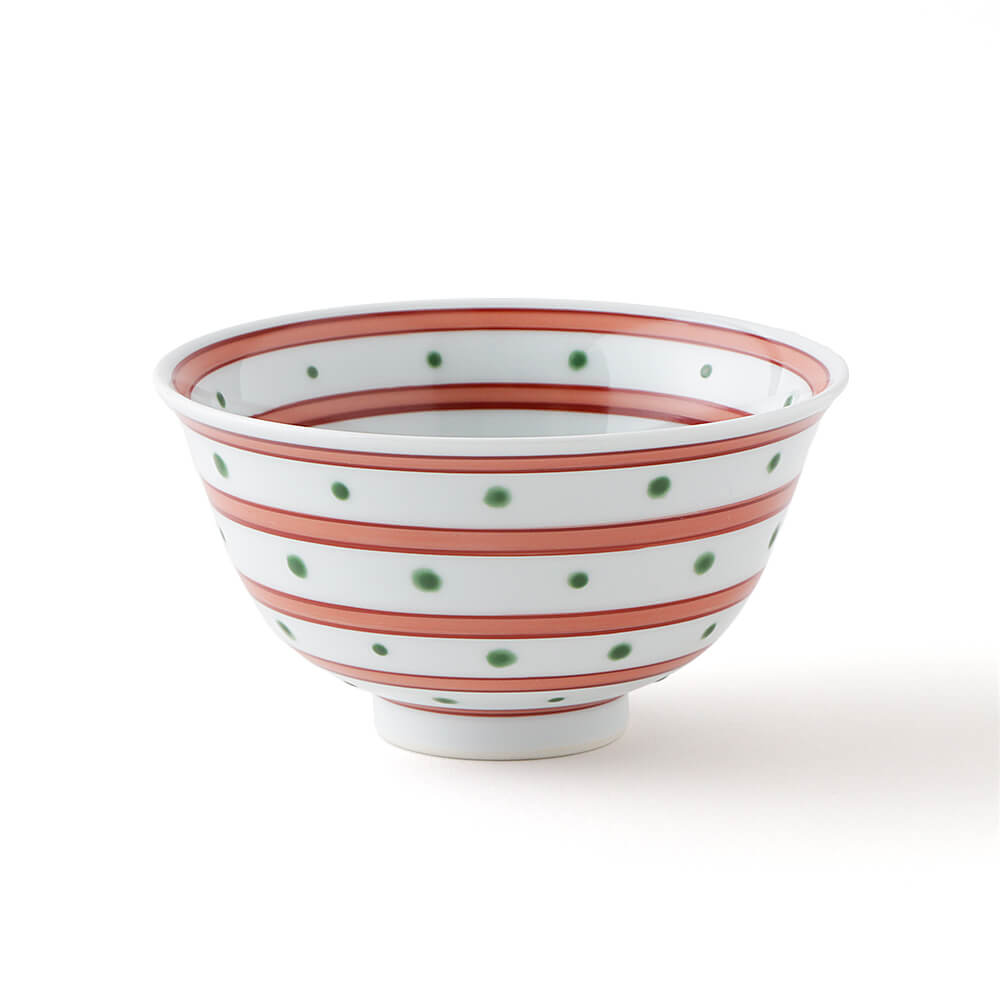 赤絵筋丸紋 飯碗 ｜ 有田焼の源右衛門窯公式オンラインショップ