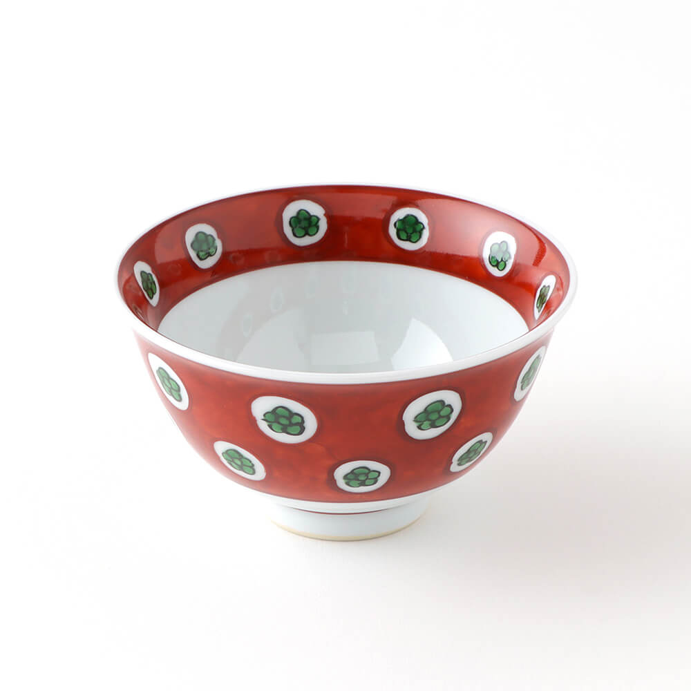 赤絵梅花丸紋濃 飯碗 ｜ 有田焼の源右衛門窯公式オンラインショップ