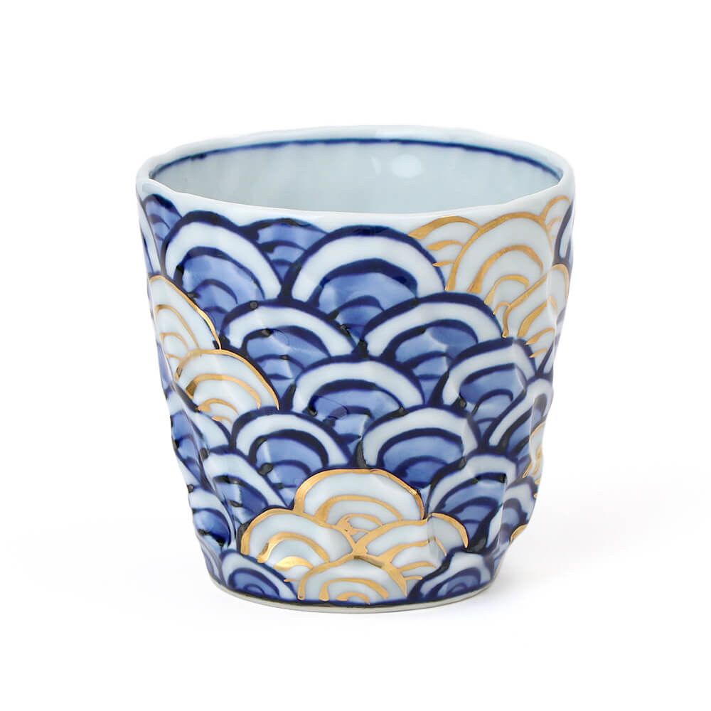 染金彩波文 湯呑 ｜ 有田焼の源右衛門窯公式オンラインショップ