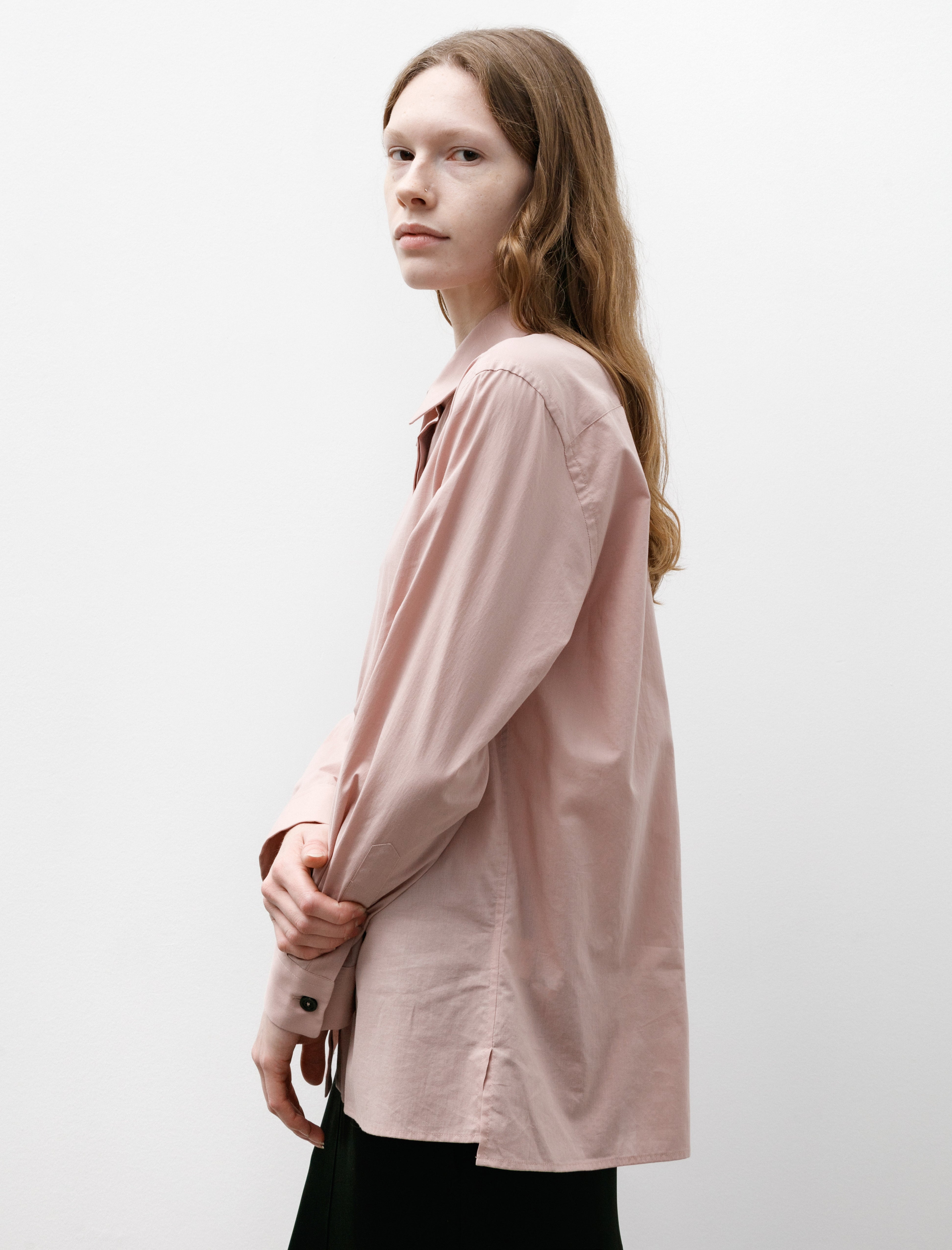 Margaret Howell Fly Placket Shirt Washed Cotton Pale Pink – Neighbour