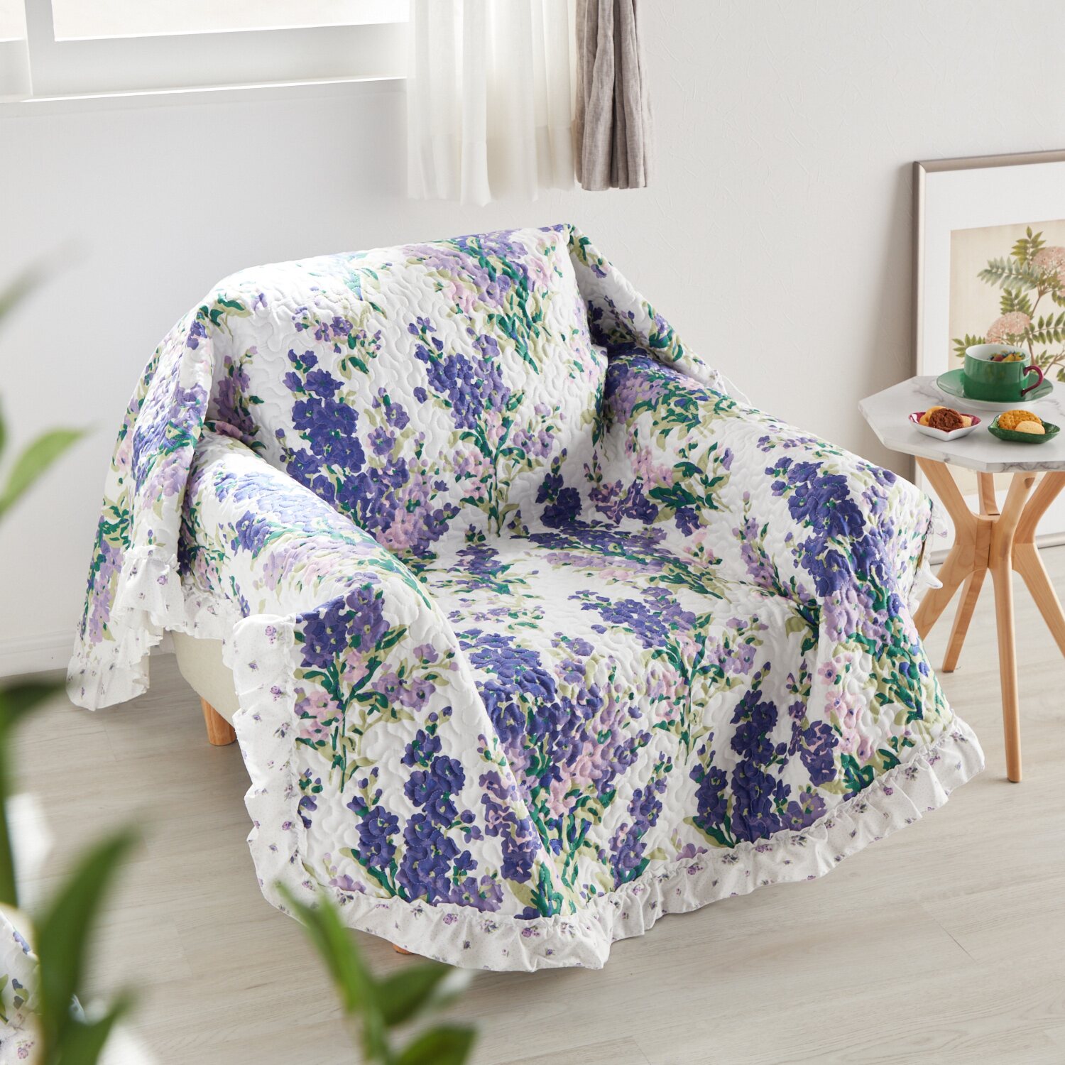 ローラアシュレイ ストックス コットンサテン100％ キルトマルチ