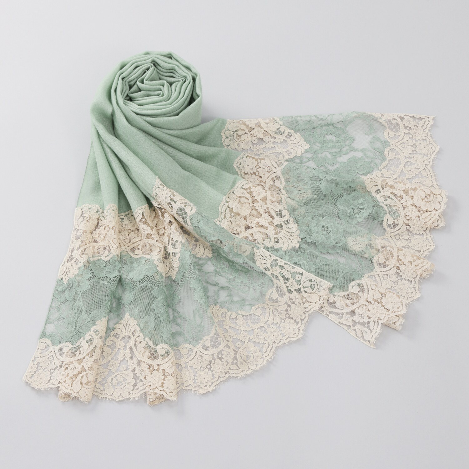 クリス・セリーン ソルティス社レース使用 カシミヤ ストール