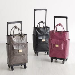 スワニー トートキャリー クロコダイル型押し 4輪ストッパー付き ＜L