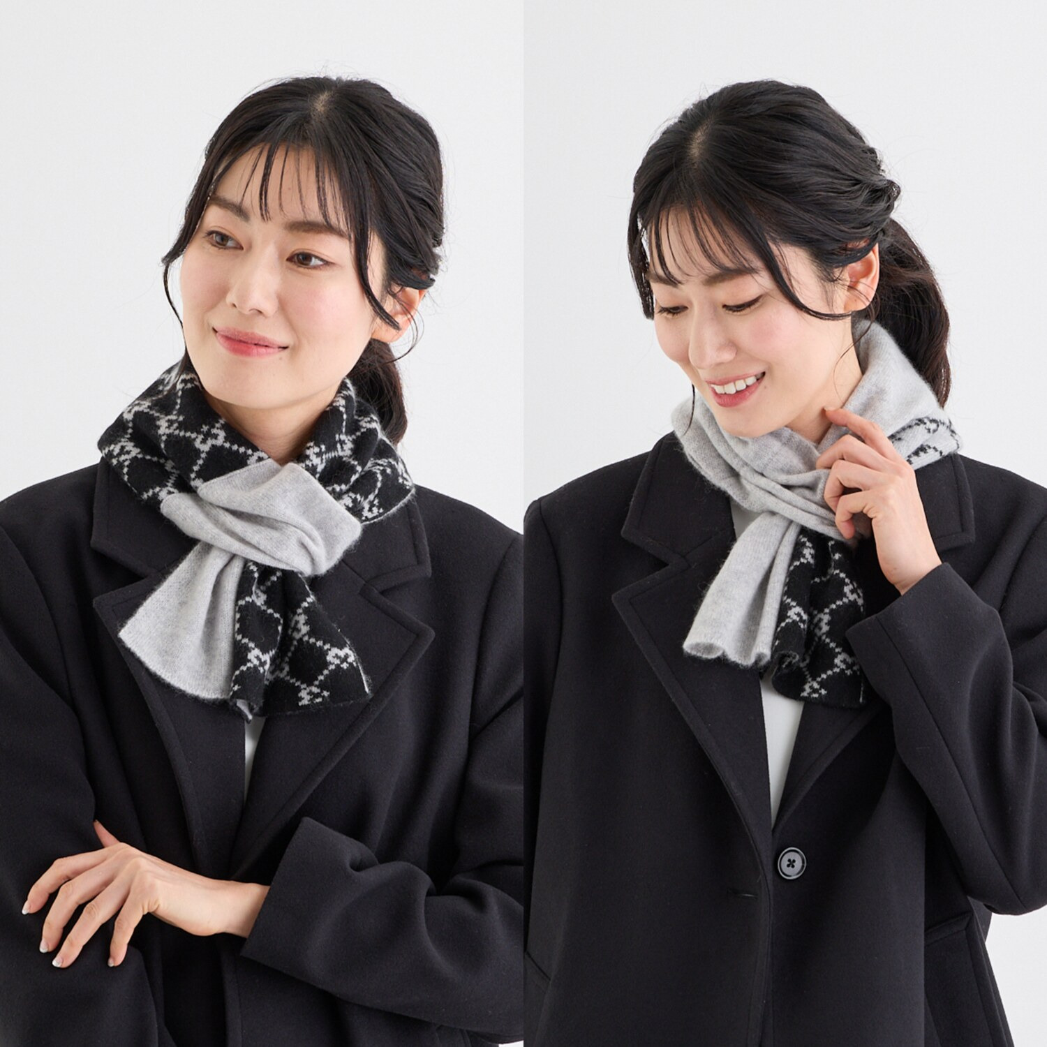 ミラ・ショーン 内モンゴル産 カシミヤ100％ ジャガードニット