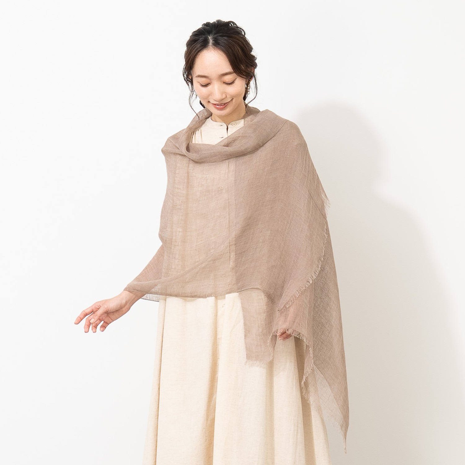 ティエドゥール さらさら＆涼やか フレンチリネン100％ ストール