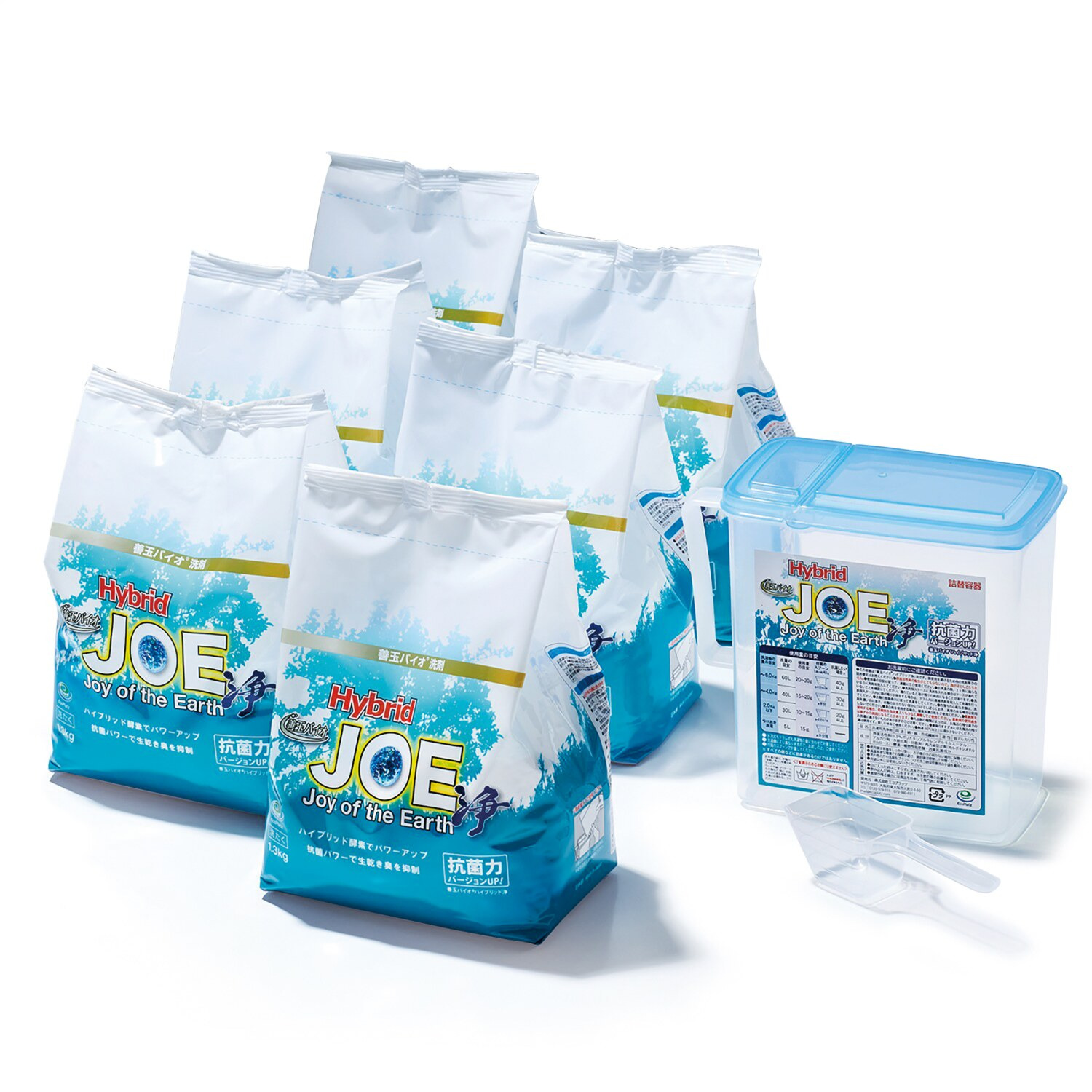 善玉バイオ洗剤 “ハイブリッド浄” 6袋セット ＜詰替用容器＆計量