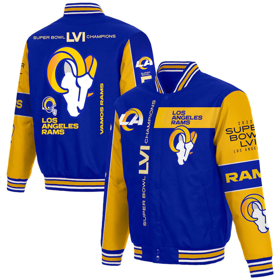 LOS ANGELES RAMS SBLVI CHAMPS POLY TWILL JACKET – JR'S SPORTS