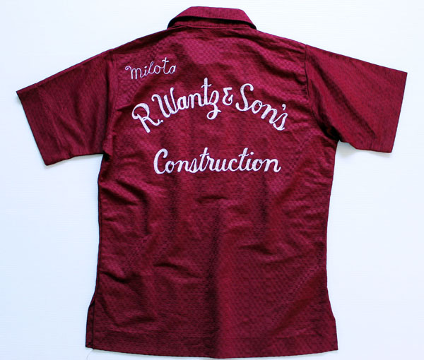 70s USA製 KingLouieキングルイ チェーン刺繍 ボウリングシャツ S