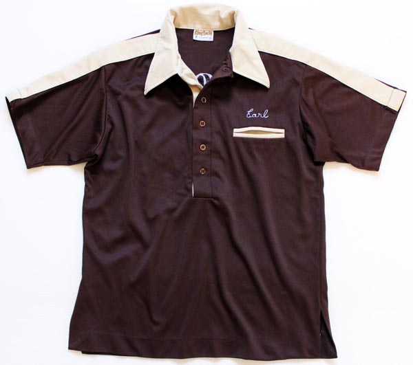 70s USA製 King Louieキングルイ チェーン刺繍 ボウリングシャツ M