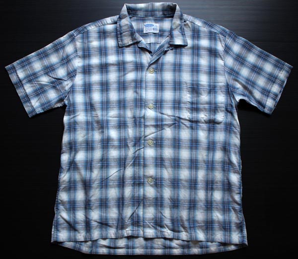 60s SEARS PILGRIMピルグリム オンブレチェック 半袖シャツ L