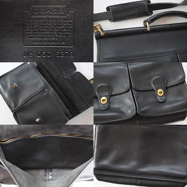 USA製 COACH オールド コーチ 2WAY レザー ブリーフケース 黒☆5279