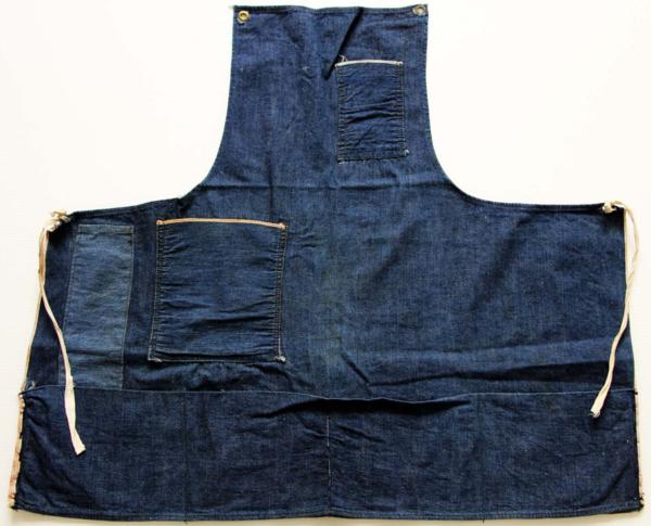 ビンテージ 耳付き インディゴ デニム ワークエプロン カスタム