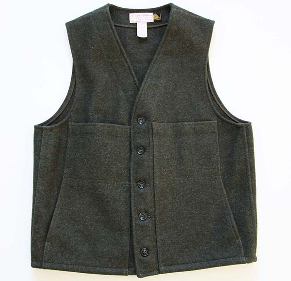 80s USA製 FILSONフィルソン マッキーノ ウールベスト オリーブ 42