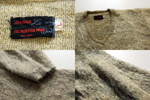 60s Vネック モヘヤ ニット セーター - Sixpacjoe Web Shop