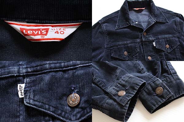 70s Levi'sリーバイス コーデュロイジャケット 紺 40 - Sixpacjoe Web Shop
