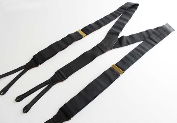 90s USA製 ポロ ラルフローレン ボタンタブ式 サスペンダー 黒