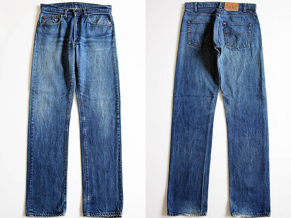 80s USA製 Levi'sリーバイス 505 黒カン デニムパンツ w32 L34