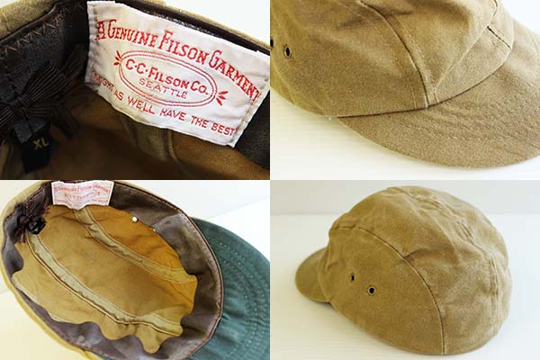 80s FILSONフィルソン オイルドコットン キャップ カーキ XL