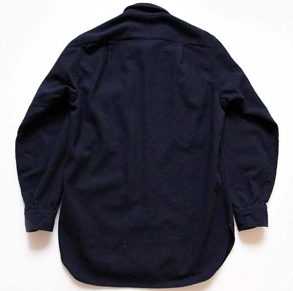 60s PENDLETONペンドルトン 無地 ウールシャツ 紺 15 - Sixpacjoe Web Shop